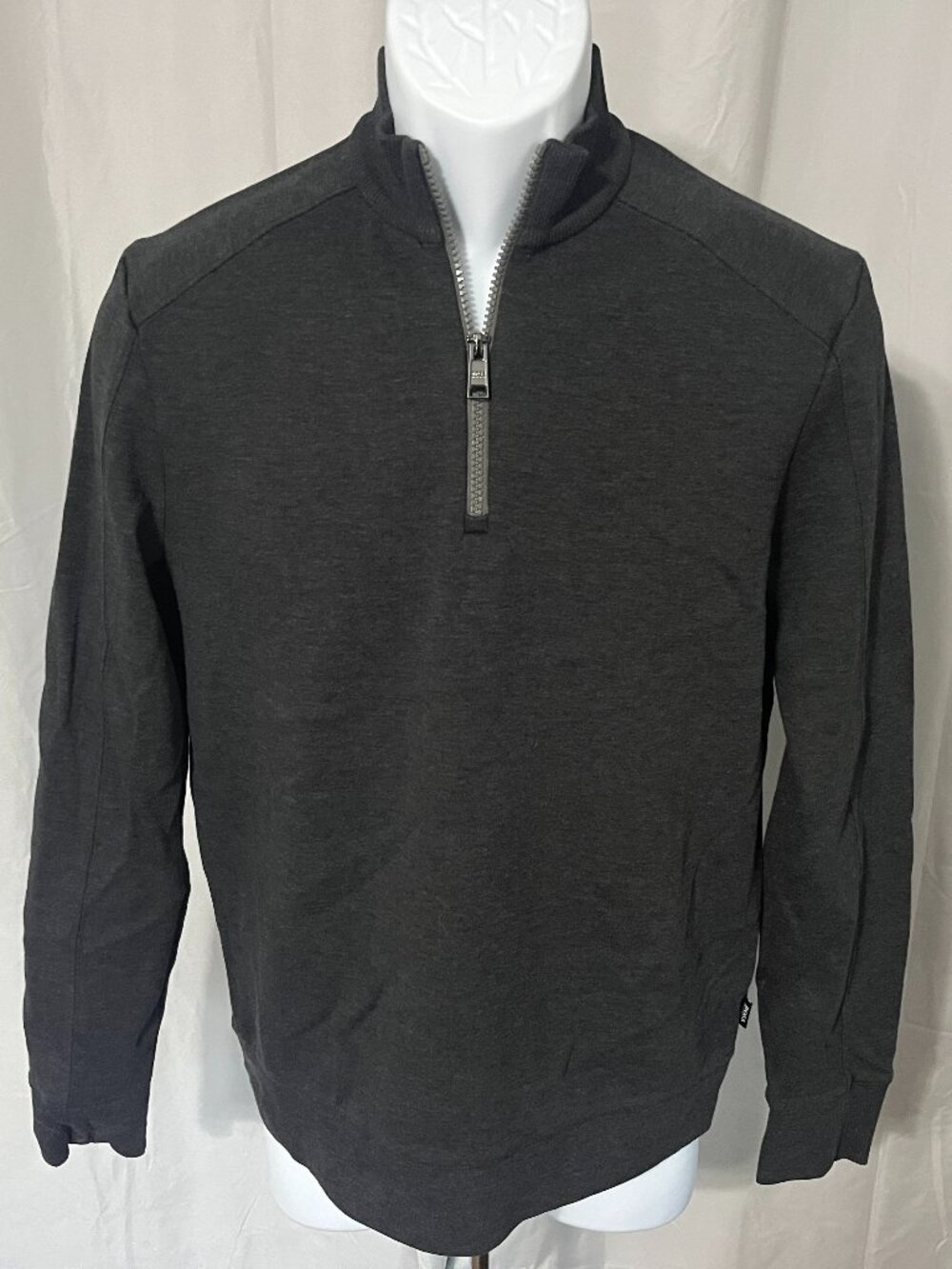 Hugo Boss 👔 Men's S Gray 1/4 Zip Pullover Sweater Jumper ✨